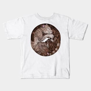 Yin-Yang Cats: Chocolate Tabby Kids T-Shirt